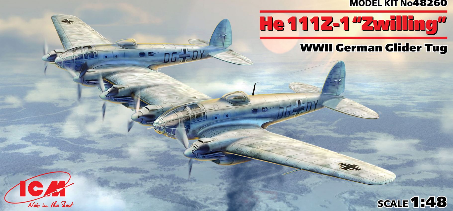 48260  авиация  He 111Z-1 “Zwilling”, WWII German Glider Tug  (1:48)