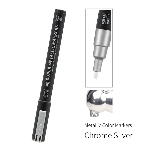 MKS-01  краска  Маркер Super Metallic Chrome Silver