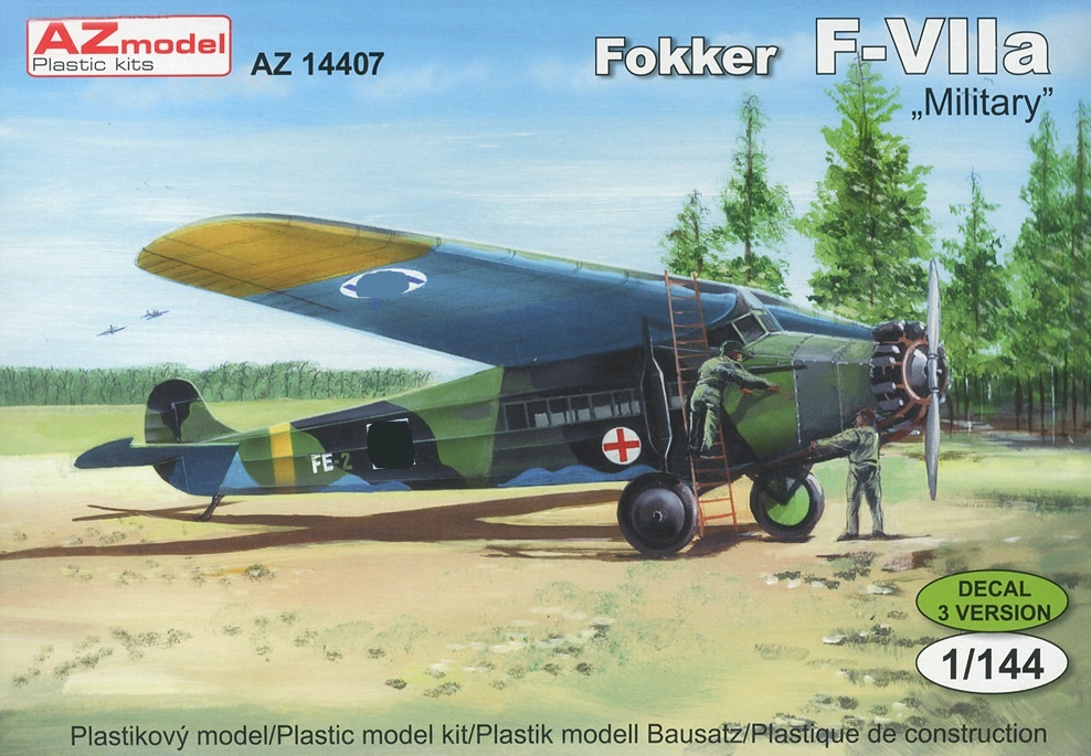 AZ14407  авиация  Fokker F-VIIa "Military"  (1:144)