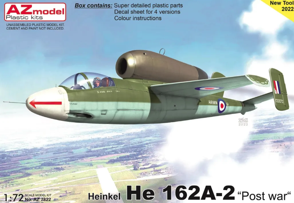 AZ7822  авиация  Heinkel He 162A-2 "Post war"  (1:72)