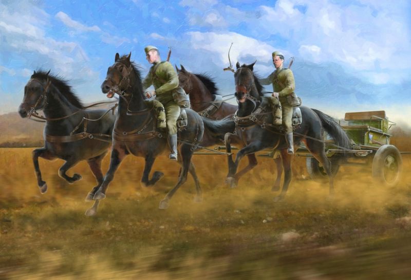 35481  фигуры  Советская полковая конная тяга (1:35)