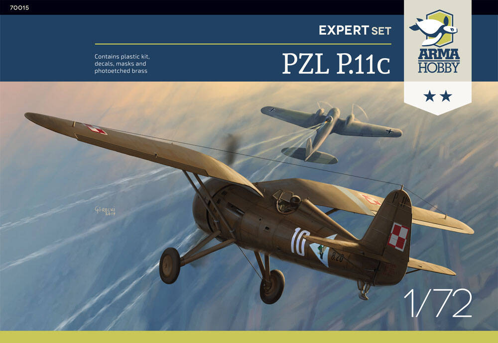 70015  авиация  PZL P.11c Expert Set  (1:72)