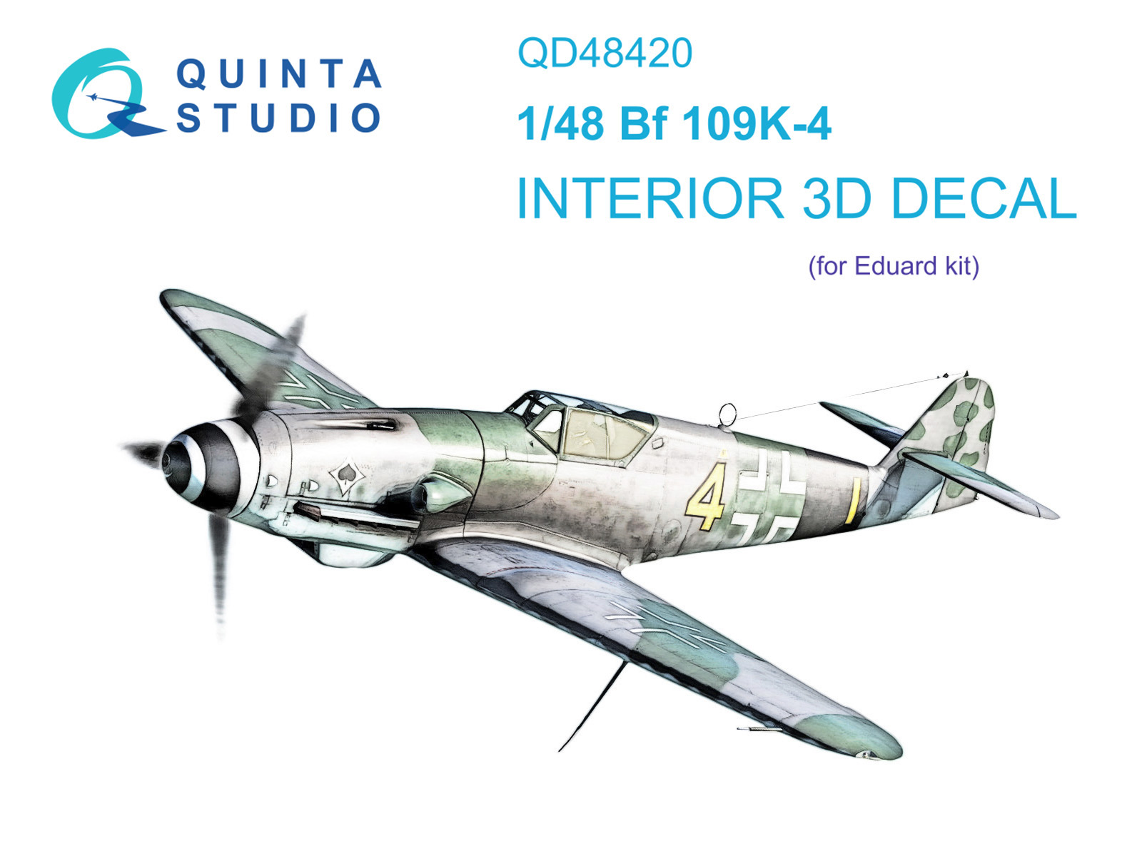 QD48420  декали   3D Декаль интерьера кабины Bf 109K-4 (Eduard)  (1:48)