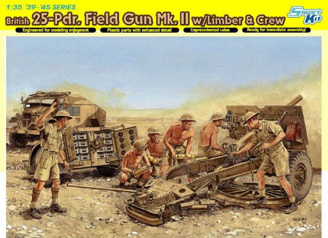 6675  техника и вооружение  British 25-Pdr. Field Gun Mk.II w/Limber & Crew (1:35)