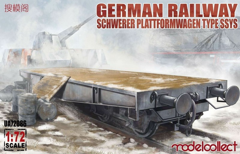 UA72086  техника и вооружение  German Railway Schwerer Plattformwagen Type SSys (1+1 pack)  (1:72)