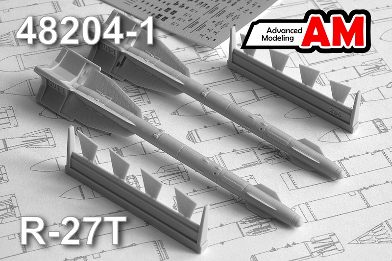 AMC 48204-1  дополнения из смолы  Ракета "воздух-воздух" Р-27Т (2шт.)  (1:48)