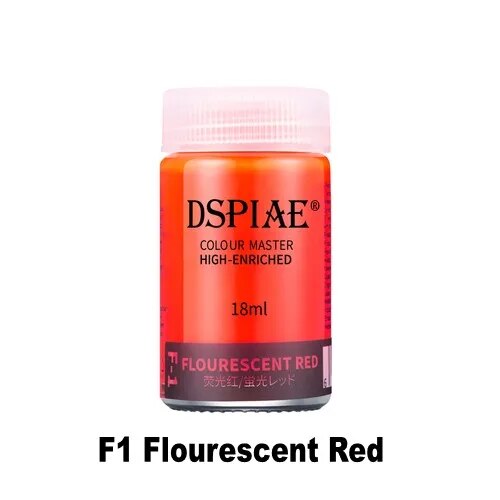 F-1  краска  18мл Flourescent Red