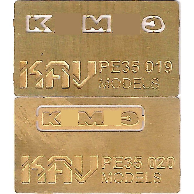 KAV PE35 021  фототравление  Набор буквы и табличка на решетку радиатора  (1:35)
