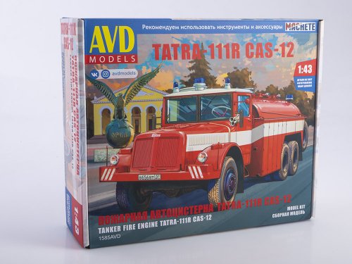 1585AVD  автомобили и мотоциклы  Tatra-111R Пожарная автоцистерна  (1:43)