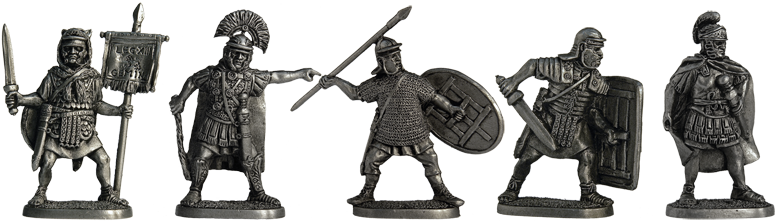 kit-40-6  миниатюра  набор из 5 солдатиков "Древний Рим"