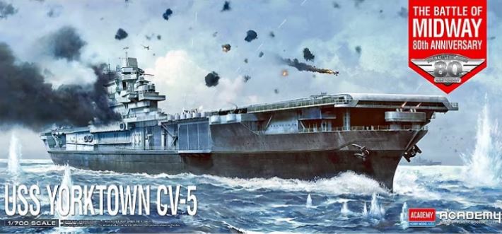 14229  флот  USS Yorktown CV-5 The Battle of Midway 80th anniversary  (1:700)