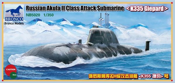NB5020  флот  Russian Akula II Class Attack Submarine - K-335 Giepard  (1:350)