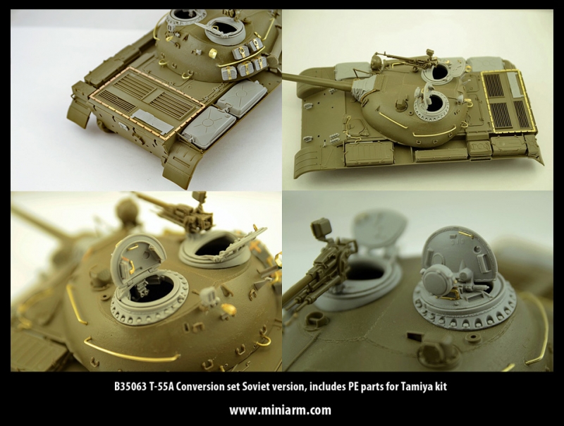 35063  дополнения из смолы  Танк-55A Конверсионный набор (Советская версия)  (1:35)