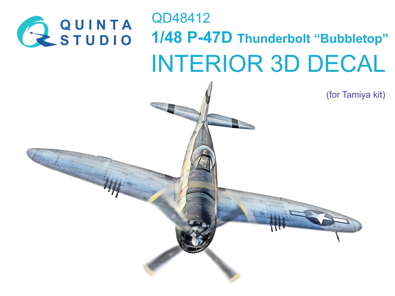 QD48412  декали   3D Декаль интерьера кабины P-47D Thunderbolt Bubbletop (Tamiya)  (1:48)