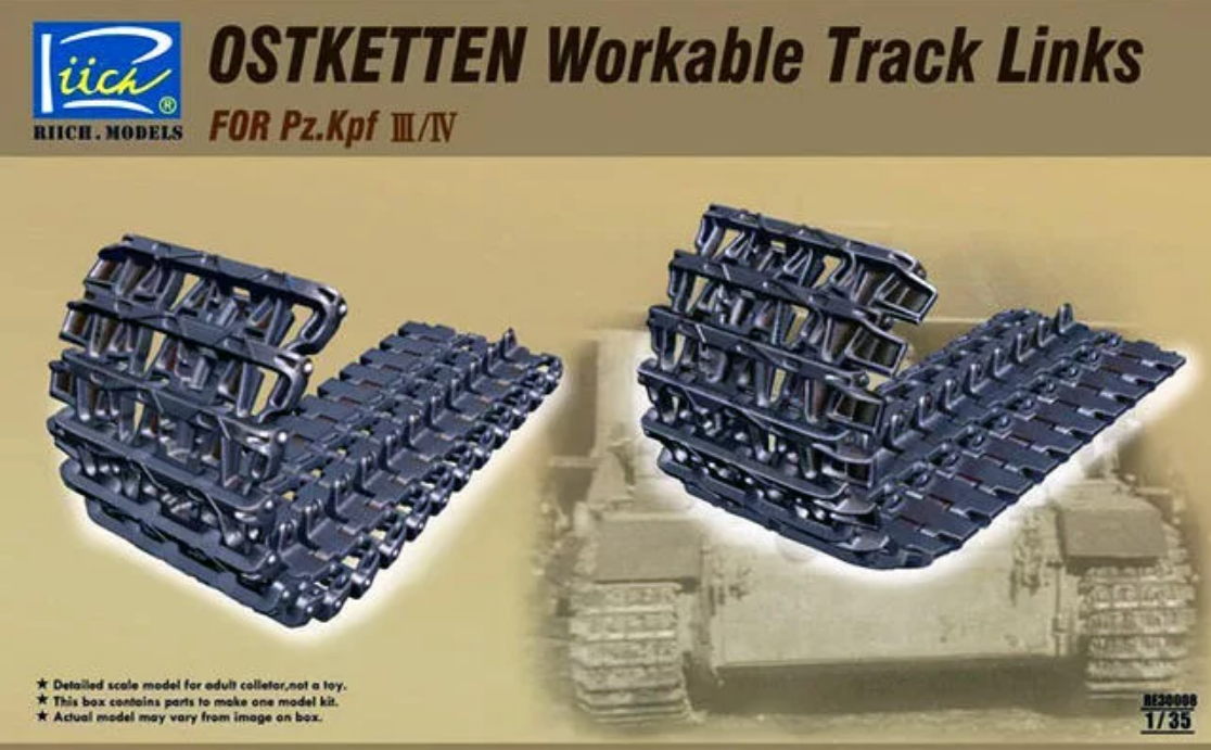 RE30008  траки наборные  Ostketten Workable Track Links for Pz.Kpf III/IV  (1:35)