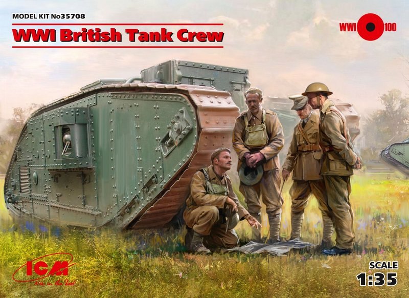 35708  фигуры  WWI British Tank Crew (4 figures)  (1:35)