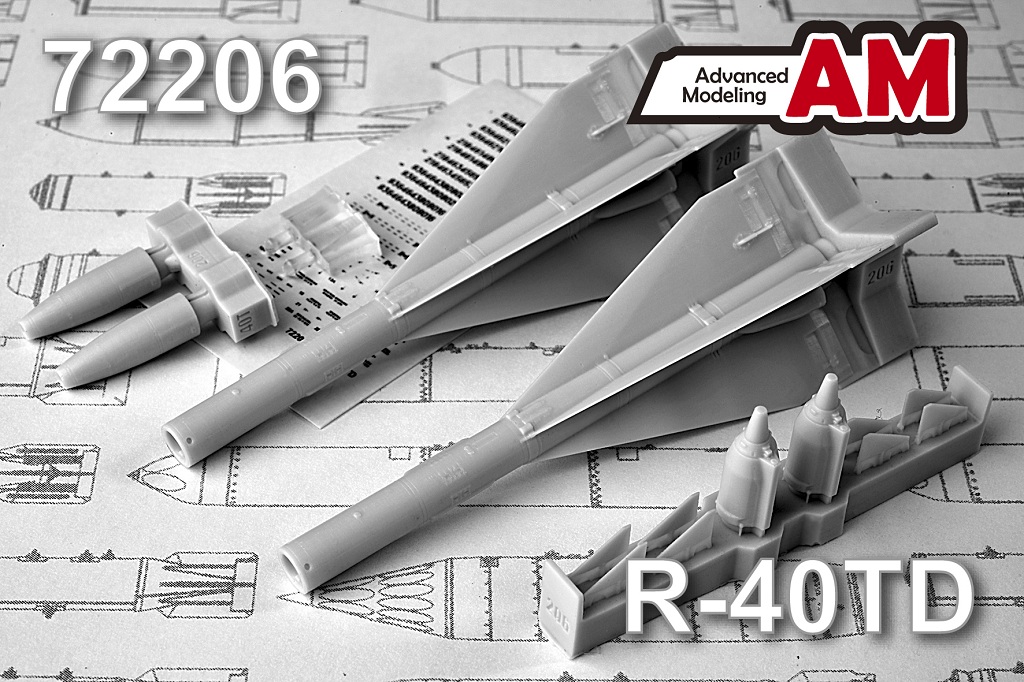 AMC 72206  дополнения из смолы  Р-40ТД Авиационная управляемая ракета класса «Воздух-воздух»  (1:72)