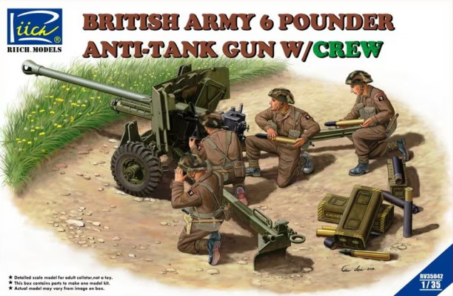 RV35042  техника и вооружение  British Army 6 Pounder Anti-Tank Gun w/Crew  (1:35)