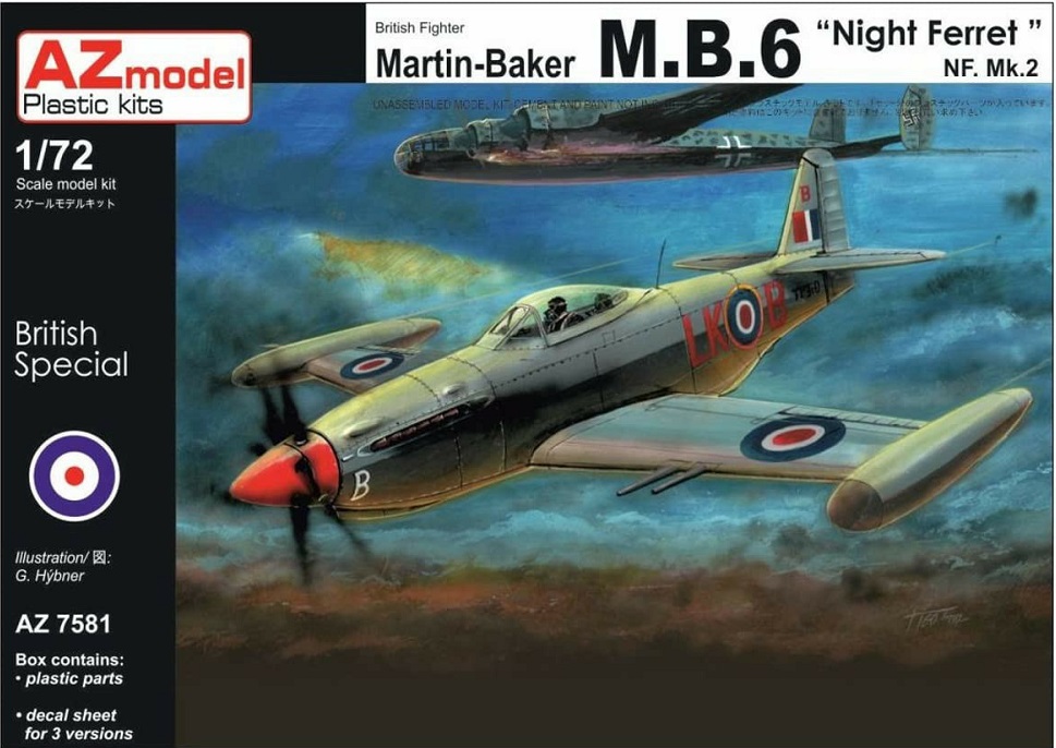 AZ7581  авиация  Martin-Baker M.B.6 "Night Ferret" NF. Mk.2  (1:72)