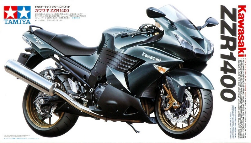 14111  автомобили и мотоциклы  Kawasaki ZZR1400 (1:12)