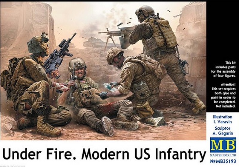 MB35193  фигуры  Modern US Infantry. Under Fire  (1:35)