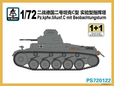 PS720122  техника и вооружение  Pz.kpfw. II Ausf. C mit Beobachtungsturm 1+1 Quickbuild  (1:72)