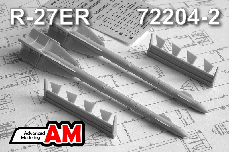 AMC 72204-2  дополнения из смолы  Ракета "воздух-воздух" Р-27ЭР (2шт.)  (1:72)