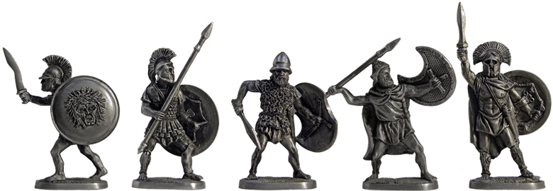kit-40-8  миниатюра  набор из 5 солдатиков "Древние Греки"