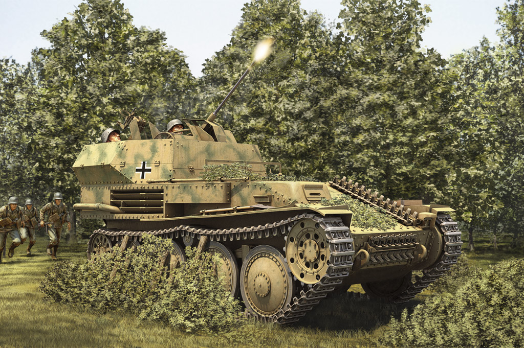 80140  техника и вооружение  ЗСУ German 2cm Flak 38 Pz.Kpfw .38 (t) (1:35)