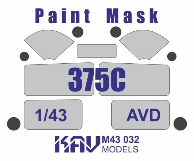 KAV M43 032  инструменты для работы с краской  Окрасочная маска на 375С (AVD)  (1:35)