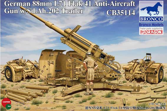 CB35114  техника и вооружение  88mm L71 FlaK 41 Anti-Aircraft Gun w/Sd.Ah.202 Trailer  (1:35)