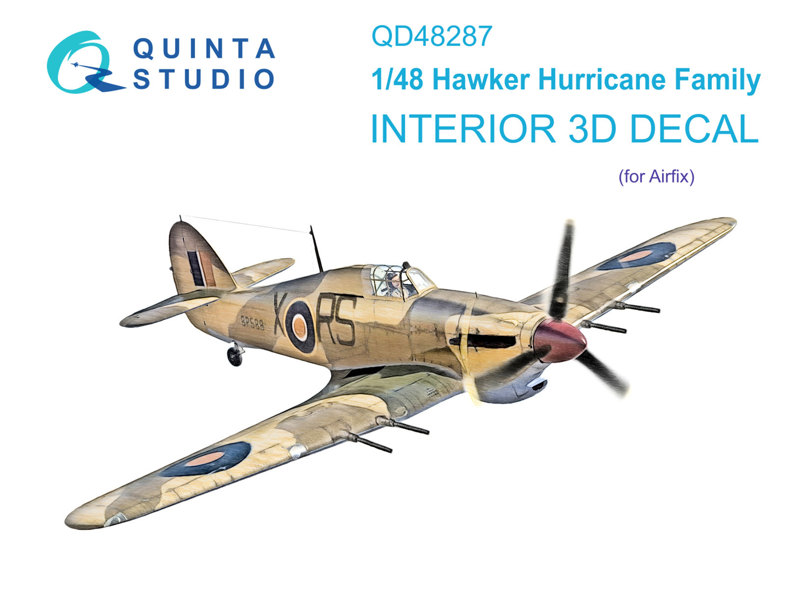 QD48287  декали  3D Декаль интерьера кабины семейства Hawker Hurricane (Airfix)  (1:48)