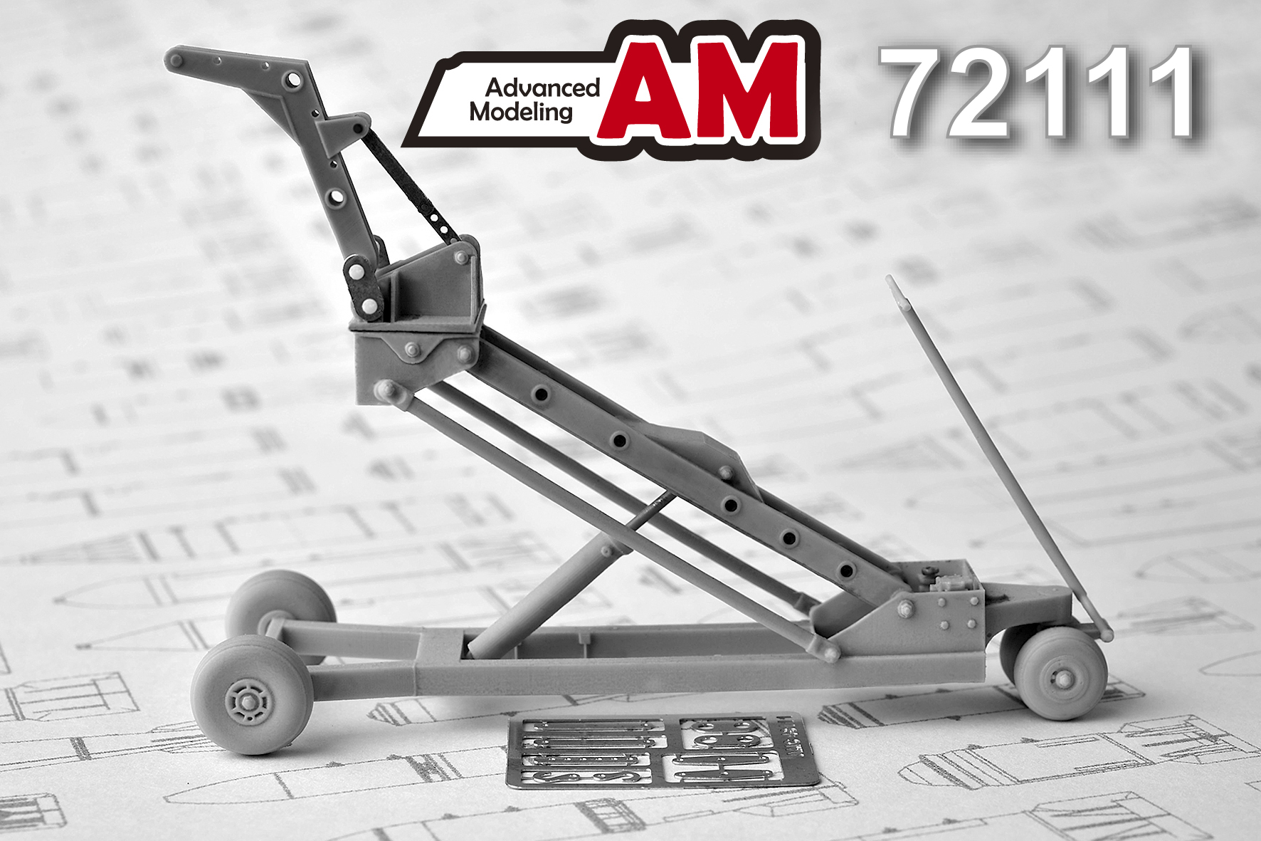 AMC 72111  дополнения из смолы  Кран-тележка с гидроподъемником  (1:72)