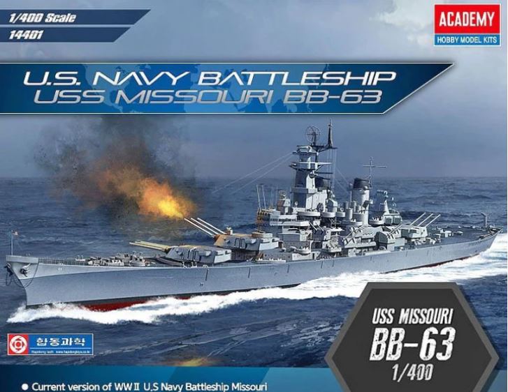 14401  флот  U.S. Navy Battleship USS Missouri BB-63  (1:400)