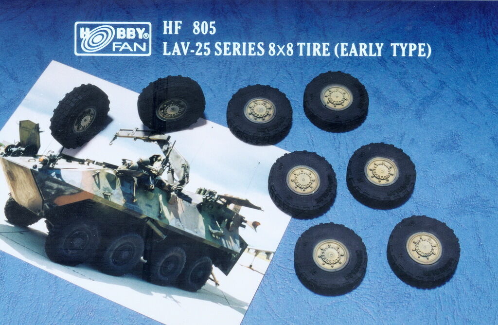 HF805  дополнения из смолы  LAV-25 SERIES 8x8 TIRE (EARLY)  (1:35)