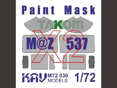 KAV M72 030  инструменты для работы с краской  Окрасочная маска на остекление М-537 (Takom)  (1:72)