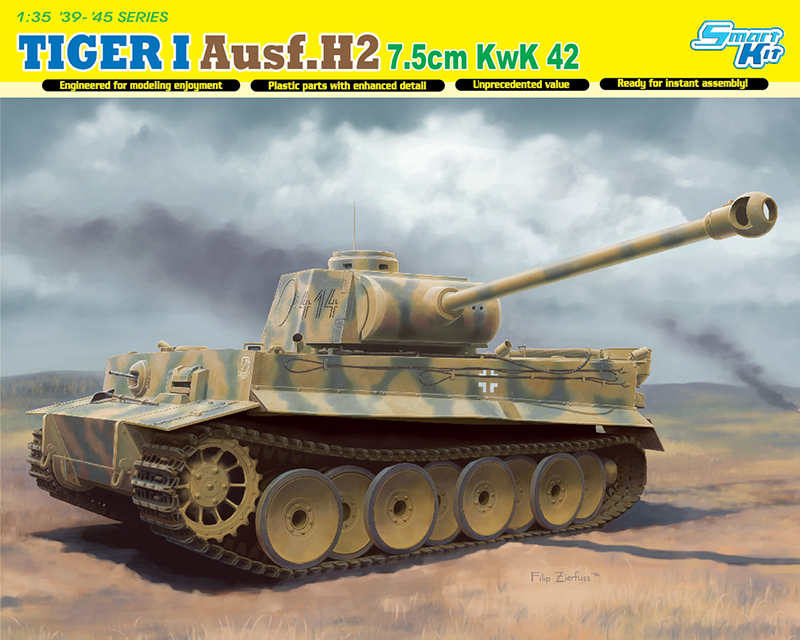 6683  техника и вооружение  TIGER I Ausf.H2 7.5cm KwK 42 (1:35)