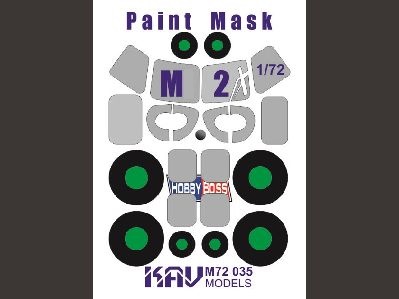 KAV M72 035  инструменты для работы с краской  Окрасочная маска М-2 (Hobby Boss)  (1:72)