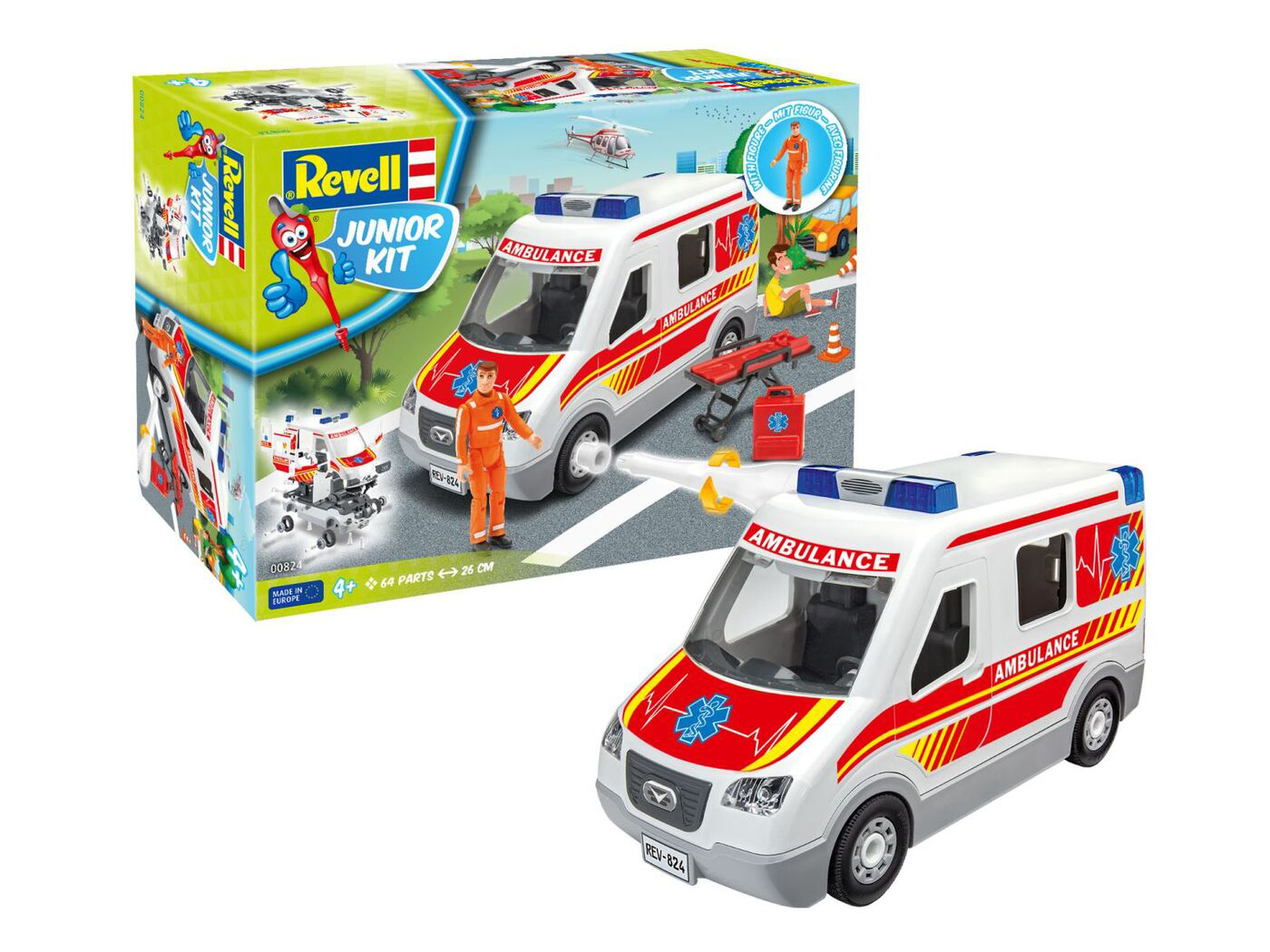 00824  автомобили и мотоциклы  Ambulance with Figure Junior Kit  (1:20)