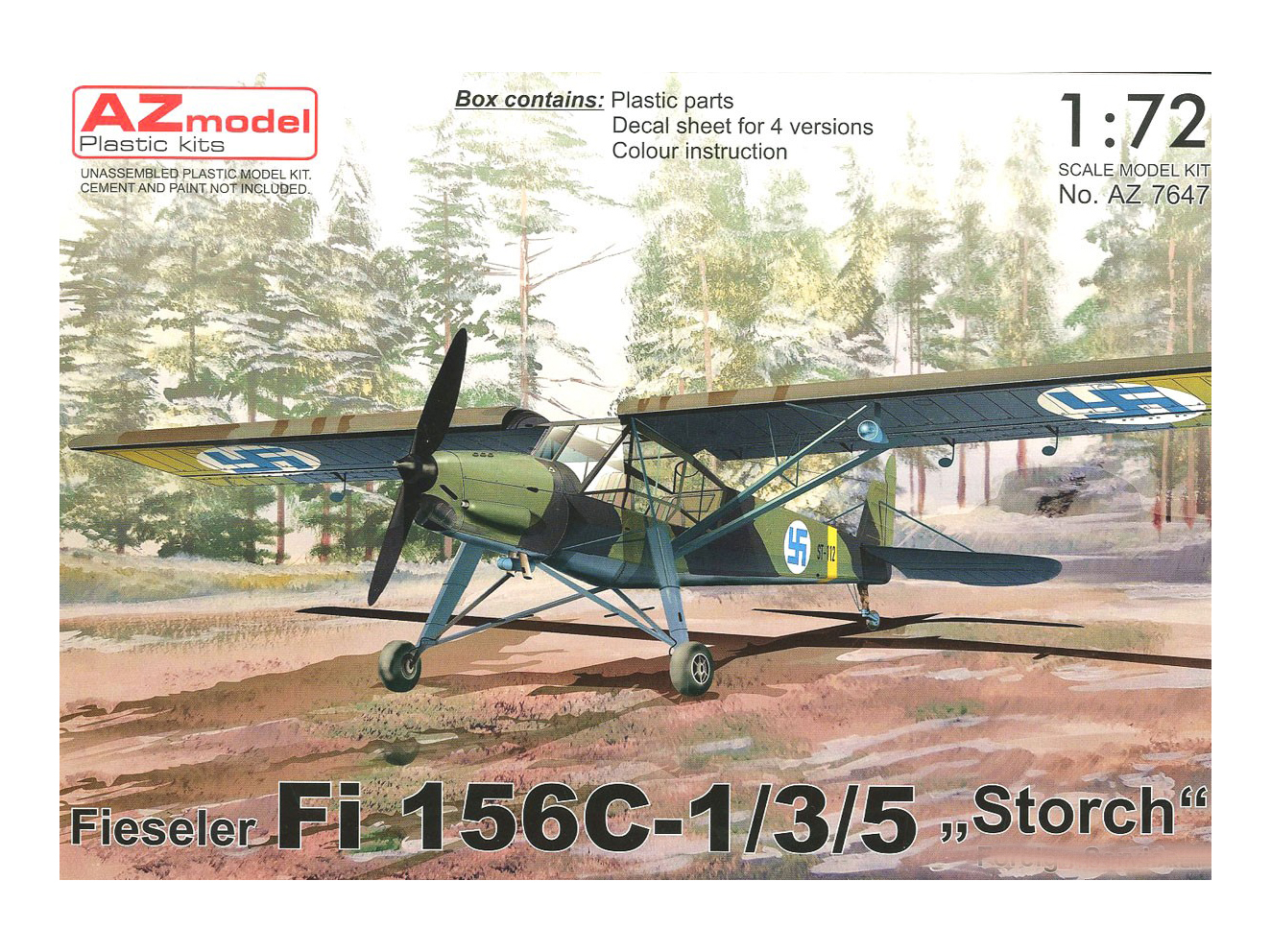 AZ7647  авиация  Fieseler Fi 156C-1/3/5 “Storch” Foreign Service  (1:72)