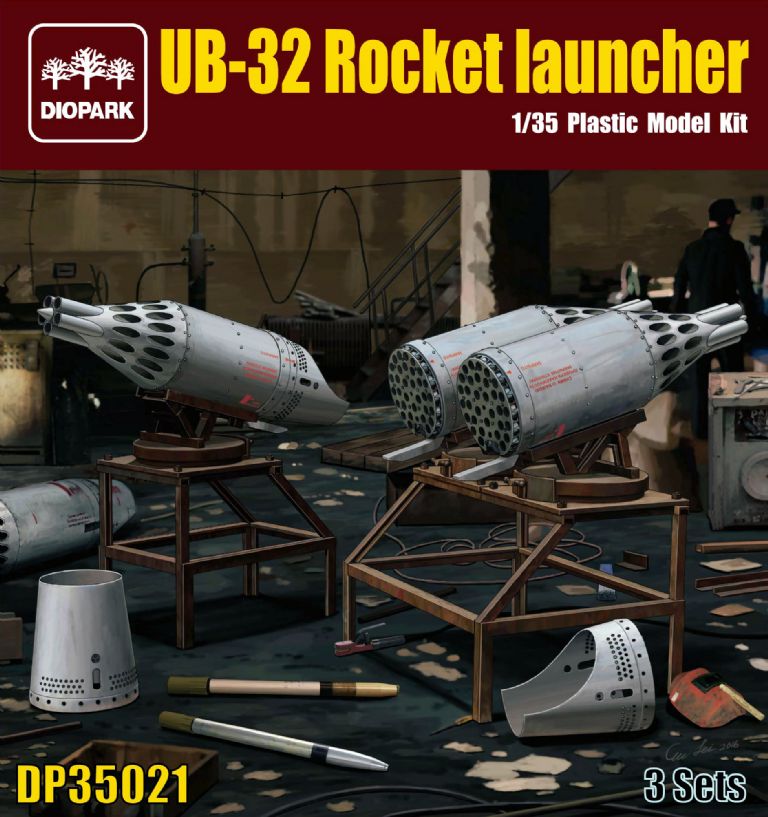 DP35021  наборы для диорам  UB-32 Rocket Launcher Contains 3 Complete Units.  (1:35)