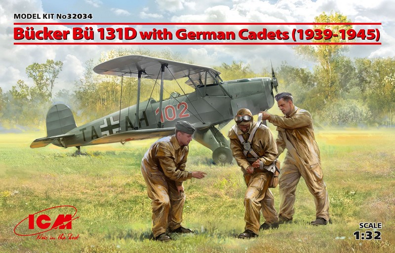 32034  авиация  Bücker Bü-131D with German Cadets (1939-1945)  (1:32)