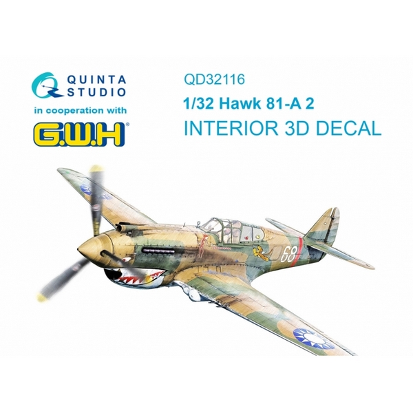 QD32116  декали  3D Декаль интерьера кабины  Hawk 81-A2 (GWH)  (1:32)