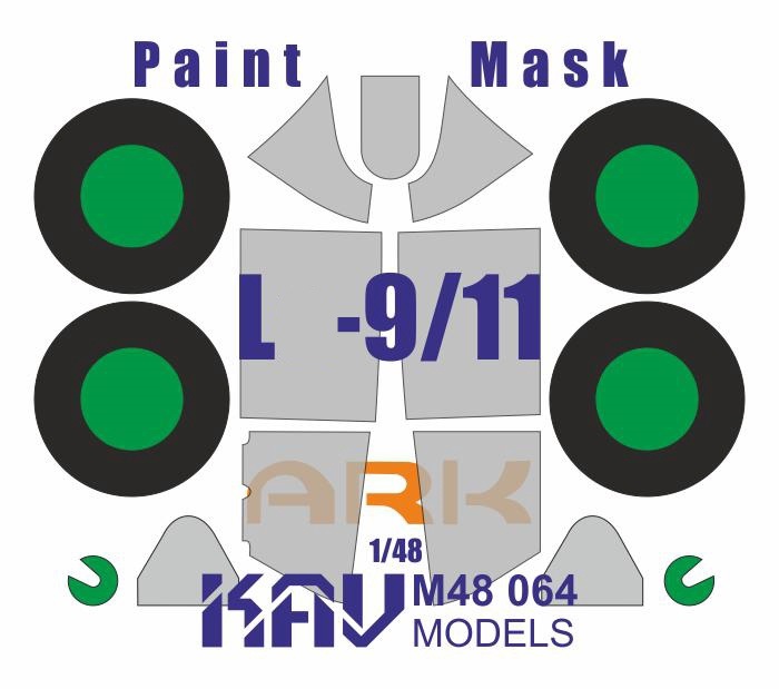 KAV M48 064  инструменты для работы с краской  Окрасочная маска Л@-9/11 (Ark)  (1:48)