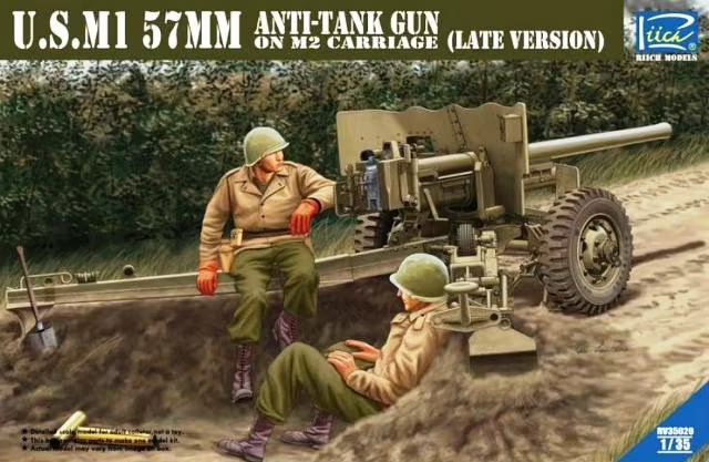RV35020  техника и вооружение  U.S.M1 57mm Anti-Tank Gun on M2 carriage (late version)  (1:35)