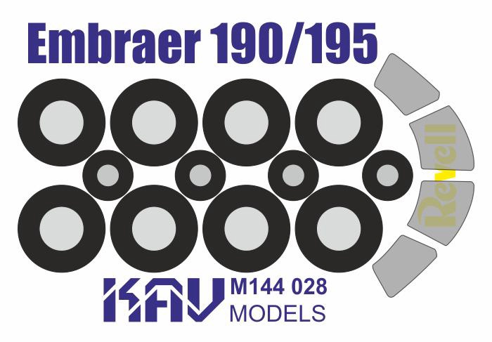 KAV M144 028  инструменты для работы с краской  Окрасочная маска Embraer 190/195 (Revell)  (1:144)