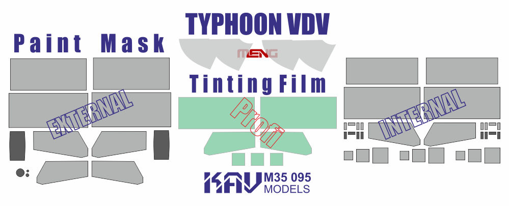 KAV M35 095  инструменты для работы с краской  Маска Тайфун ВДВ К-4386 ПРОФИ (Meng)  (1:35)