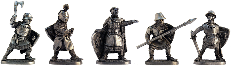 kit-40-4  миниатюра  набор из 5 солдатиков "Тевтонцы"