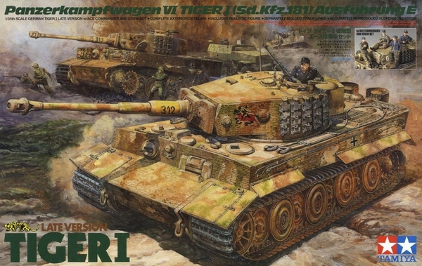 25401  техника и вооружение  Panzerkampfwagen VI Tiger I Ausführung E w/Ace Commander & Crew(1:35)