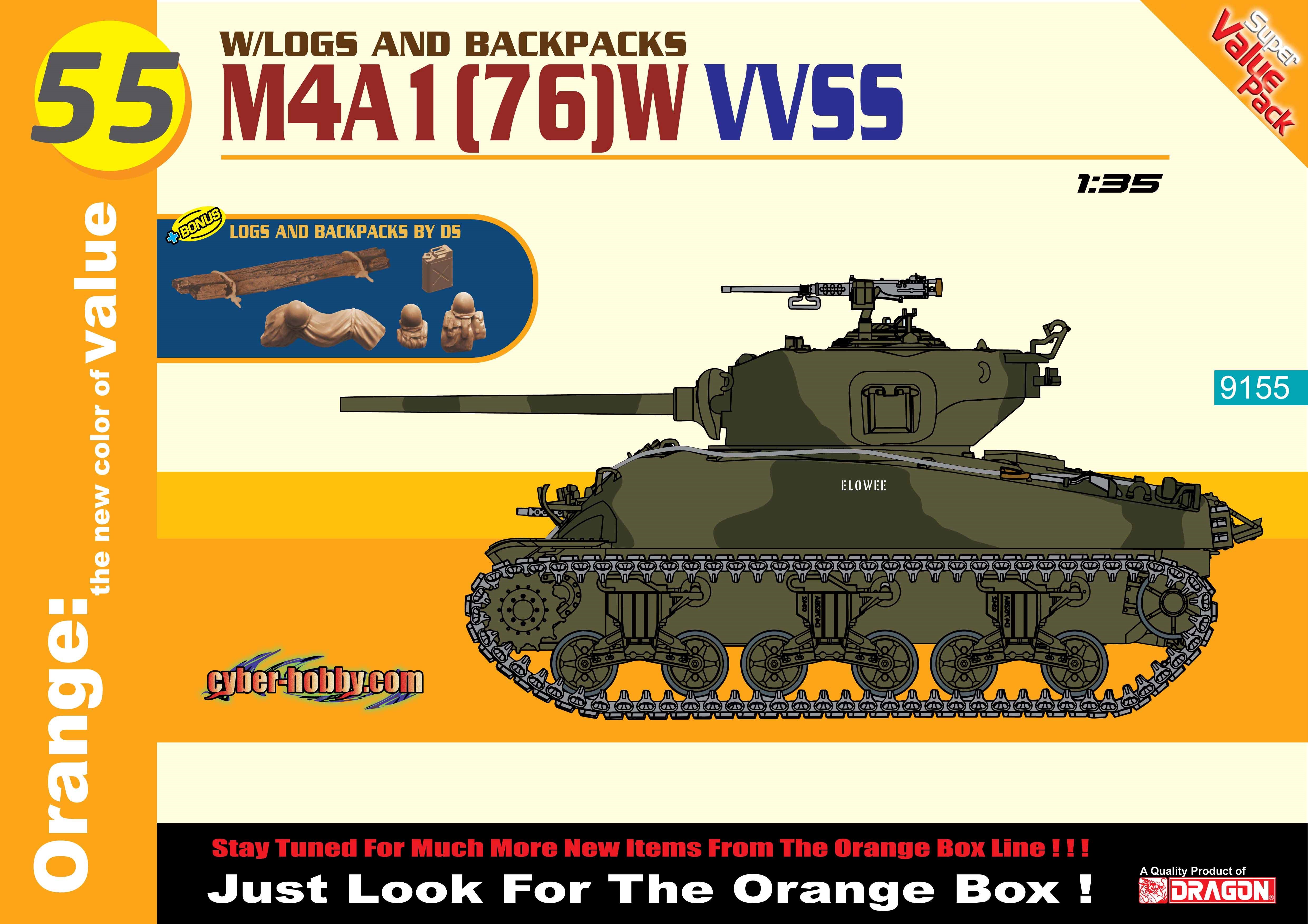 9155  техника и вооружение  M4A1(76)W VVSS + Logs And Backpacks (1:35)
